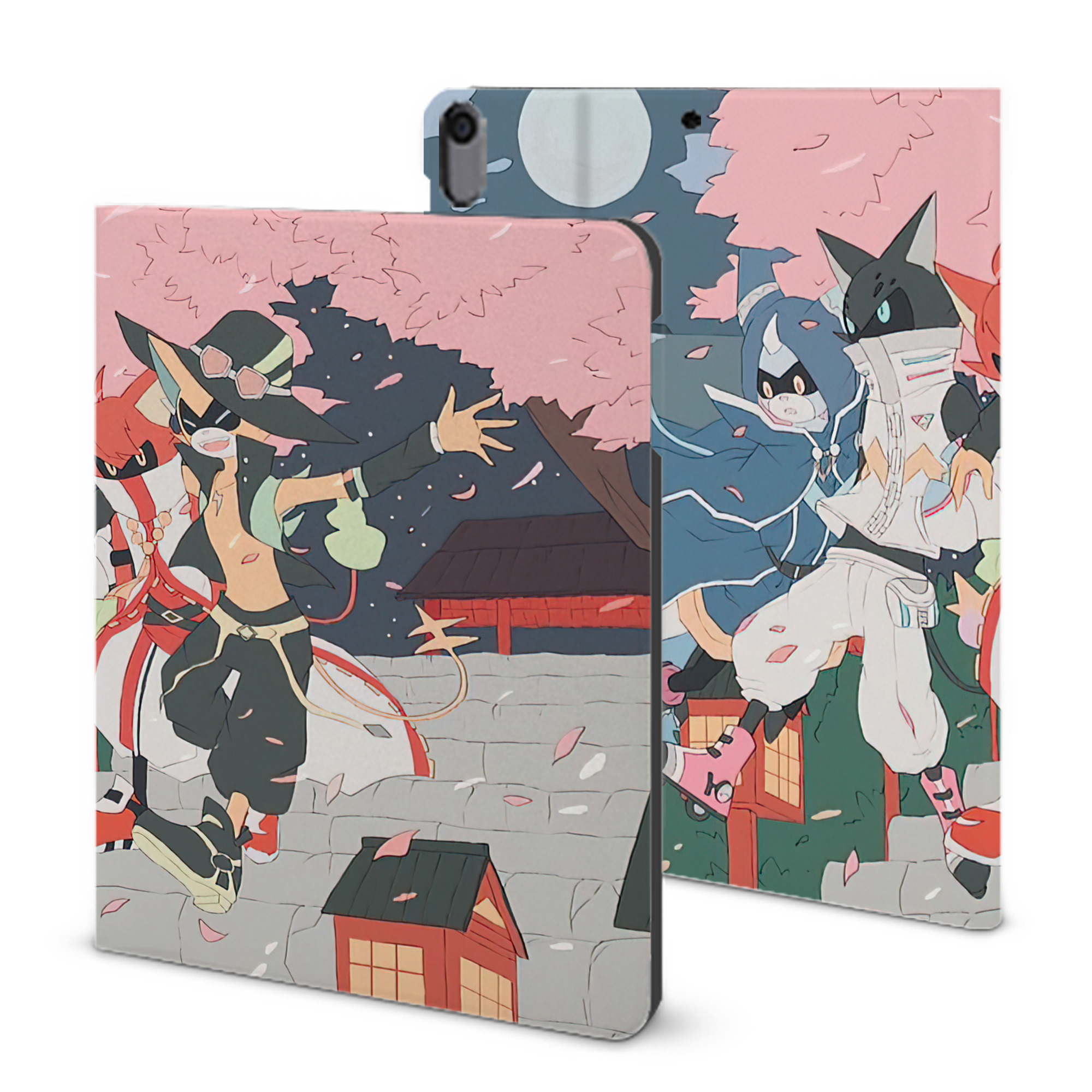 （画像用） 妖怪ウォッチ Yo-kai Watch IPad ケース ブック型 PUレザー TPU 耐衝撃 軽量 薄型 ペン収納なし 全面保護 IPad 各モデル対応